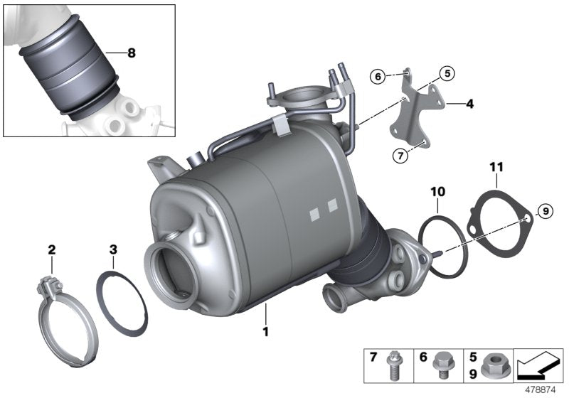 Genuine BMW 18308570980 G11 At-Diesel Particulate Filter EU6 (Inc. 730Ld, 730dX & 730d)