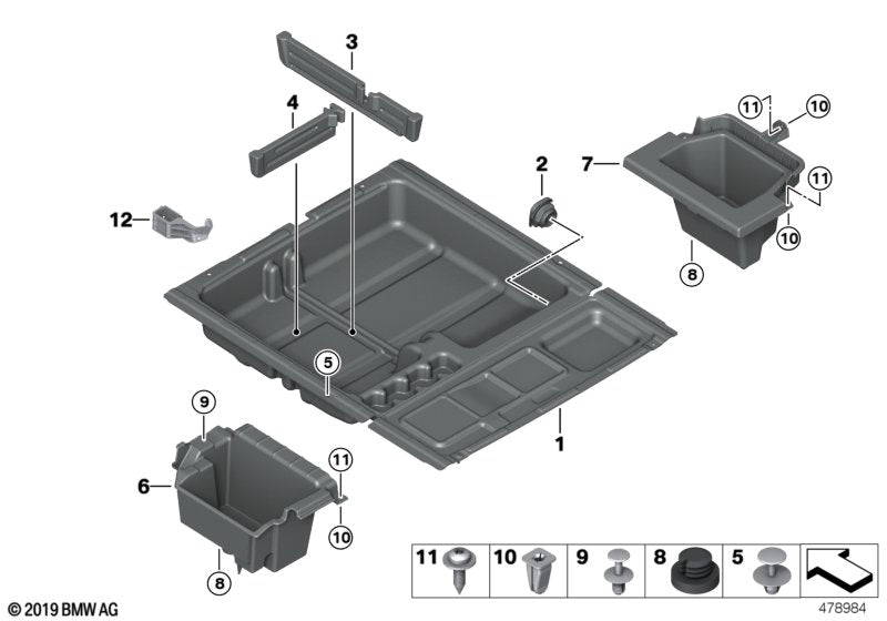 Genuine BMW 51479175130 F25 Mount, Toolbox (Inc. X3)
