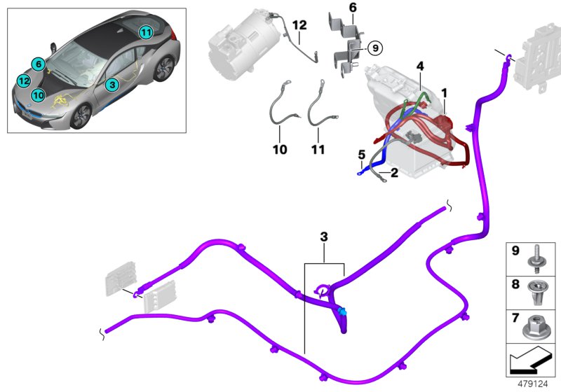 Genuine BMW 61129320779 I15 I12 Wiring Harness, Power Distribution Box (Inc. i8)