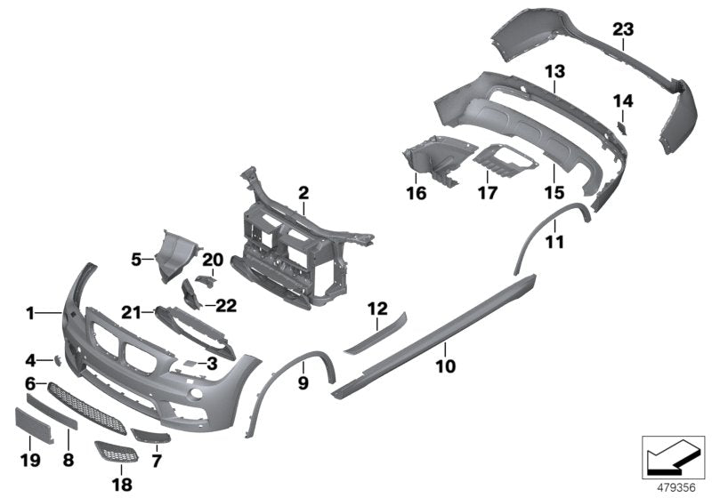 Genuine BMW 51128039898 E84 Bumper Trim Panel, Primed, Rear M-PAKET + PDC (Inc. X1)