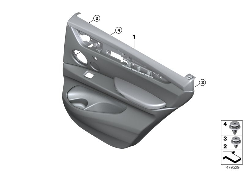 Genuine BMW 51428063944 F16 Door Trim Panel, Rear, Right ANTHRAZIT (Inc. X6)