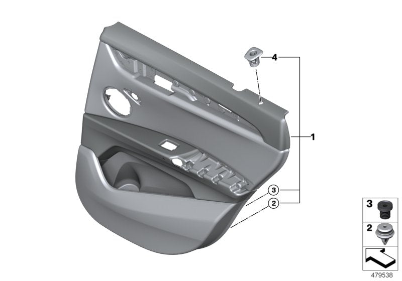 Genuine BMW 51427438105 Door Trim Panel, Rear, Left ANTHRAZIT/GRAU (Inc. X1)
