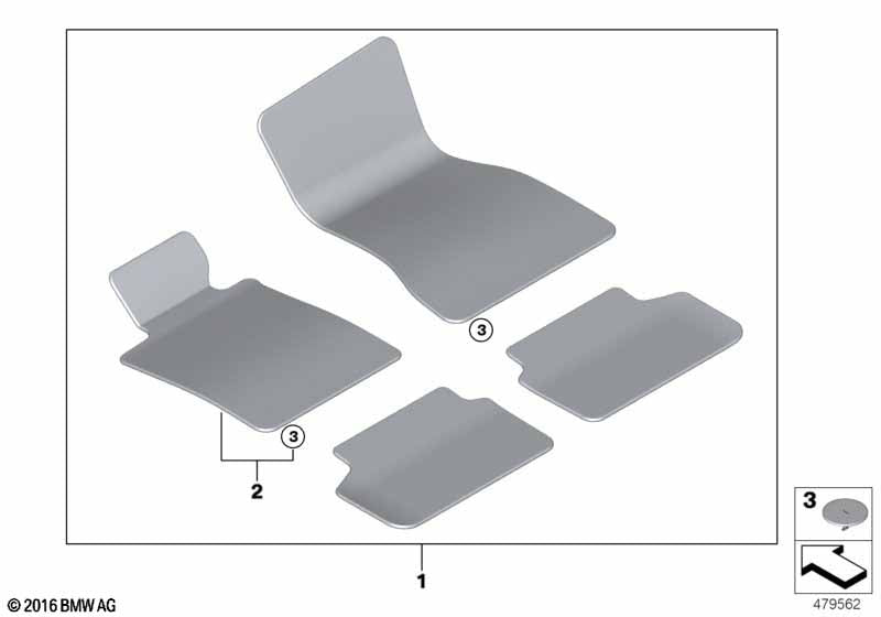 Genuine BMW 51478097416 Set Of Floor Mats M