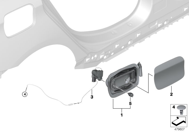 Genuine BMW 51177412594 F46 Locking Mechanism (Inc. 220dX, 218d & 225iX)