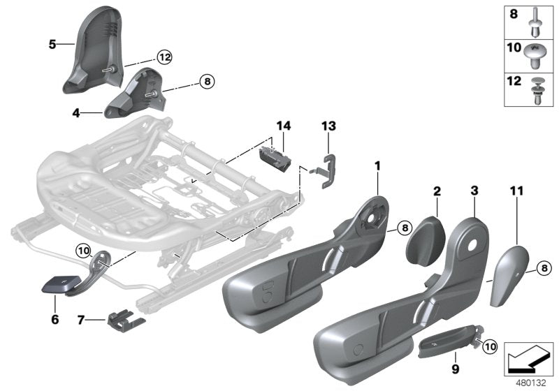Genuine BMW 52107375094 F39 Cover, Right Control SCHWARZ (Inc. 220dX, X1 16d & X2 16d)