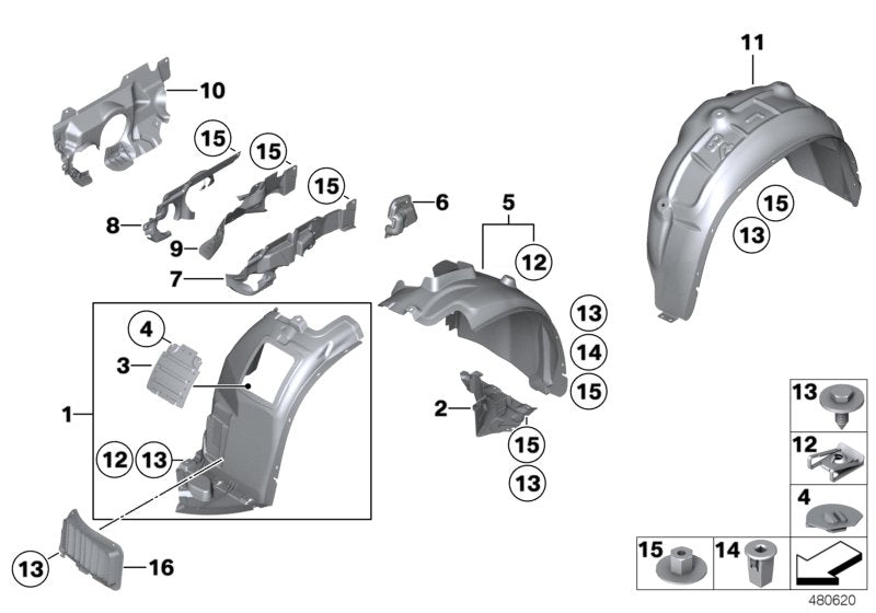 Genuine BMW 51712990088 E84 Cover, Wheell Housing, Rear Right (Inc. X1)