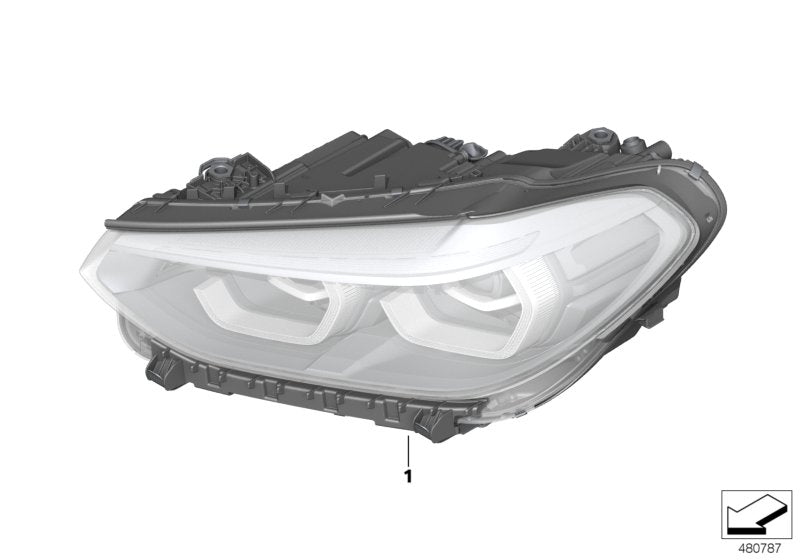 Genuine BMW 63117466123 G02 Headlight, Led, Ahl, Left RHD (Inc. X3 & X4 M40dX)