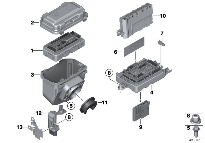 Genuine BMW 61149228158 F21 Map, Fuse Grouping (Inc. 218d, M235i & 435i)