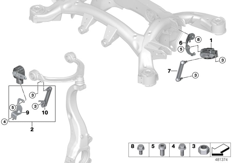 Genuine BMW 37146883038 F15 Right Ride Height Sensor Bracket (Inc. X5 & X6 28iX)