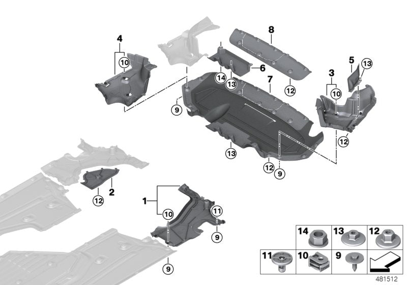 Genuine BMW 51757374766 G14 G16 G15 Underbody Panelling, Rear Right (Inc. 840dX, 840i & 840iX)