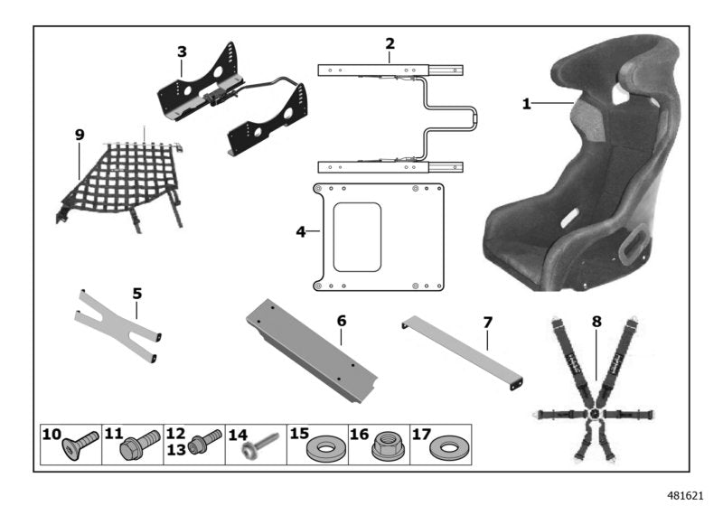 Genuine BMW 52008417129 Seat Console, Front SATZ 2015 (Inc. M235i Racing)