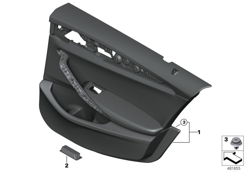 Genuine BMW 51428093269 F90 Door Trim Panel, Rear, Left SCHWARZ (Inc. M5)