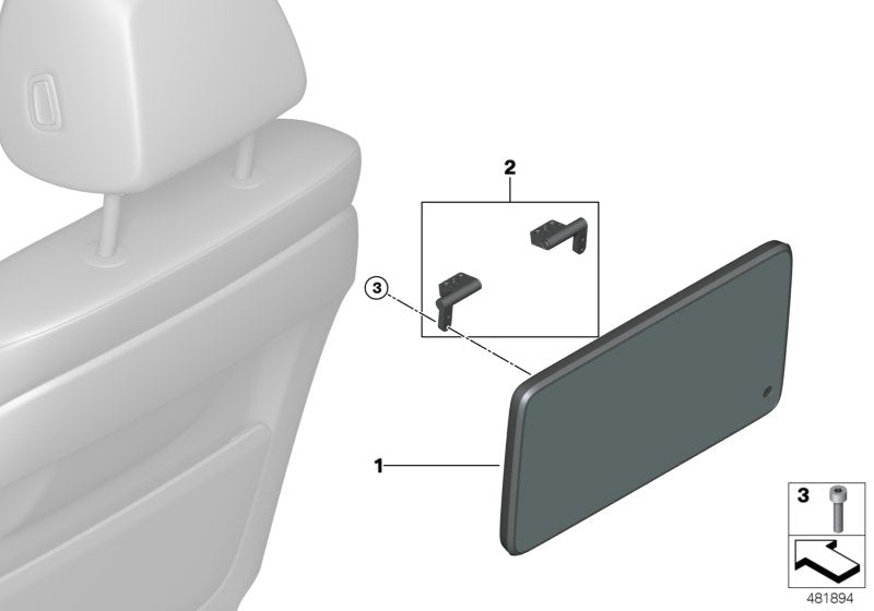 Genuine BMW 65509384086 G11 Rear-Compartment Display Captains Chair 10,2" SCHWARZ (Inc. 730LdX, 730i & M760LiX)