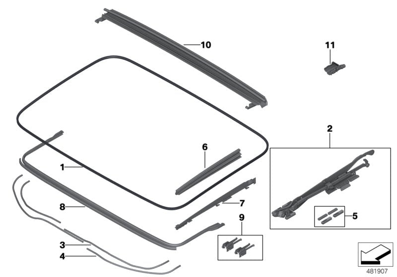 Genuine BMW 54107474470 G31 G32 Covering Inner (Inc. 630iX, M550dX & 640i)