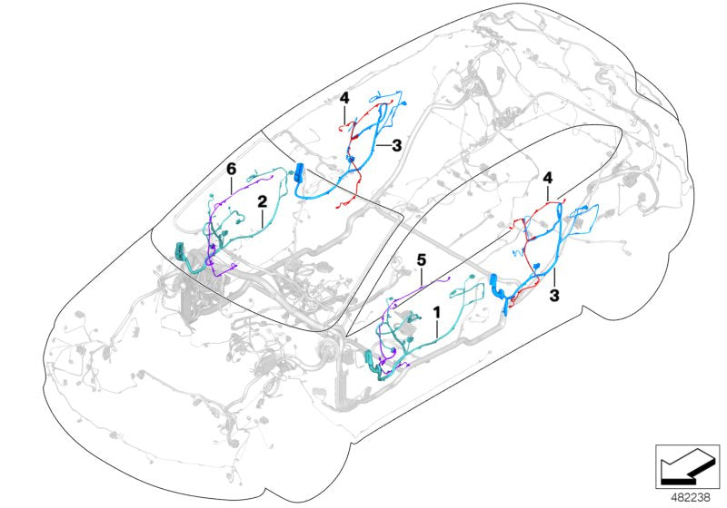 Genuine BMW 61129384570 Wiring Drivers Side (Inc. X1)