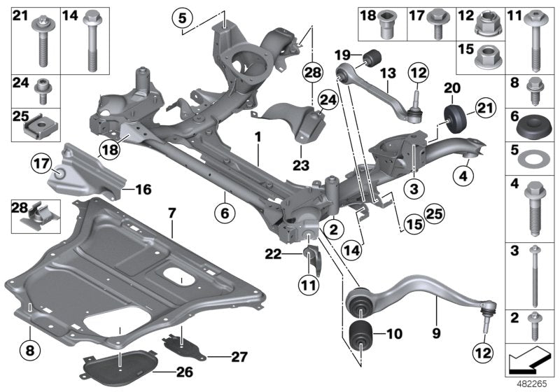 Genuine BMW 31106860841 F22 F21 Reinforcement Plate (Inc. 220dX, 420dX & 435iX)
