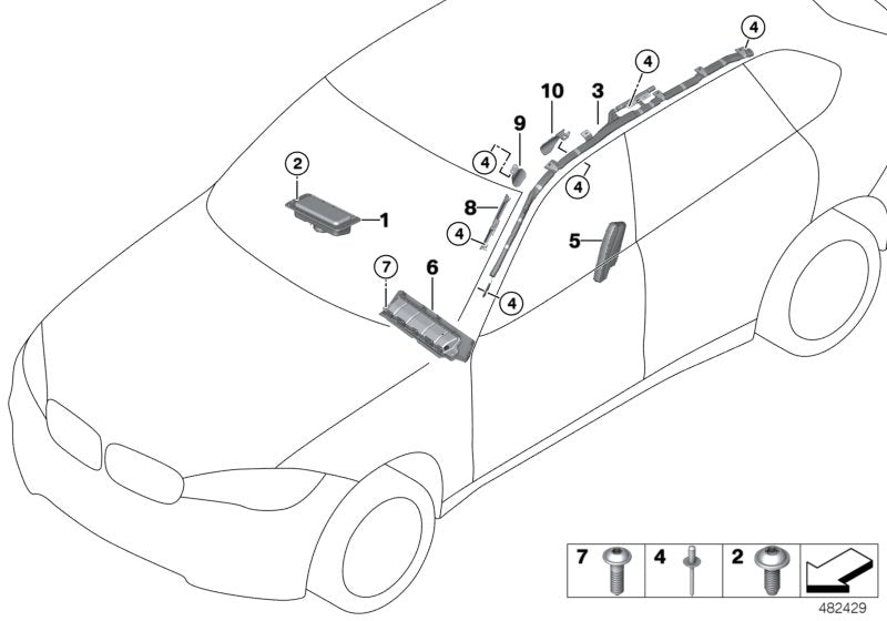 Genuine BMW 72127301010 F15 Deformation Plate Right (Inc. X6 50iX & X5)