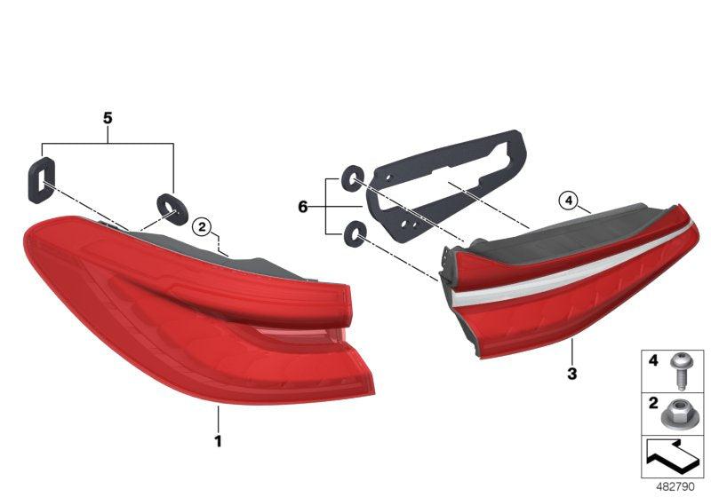 Genuine BMW 63217956277 G32 Set Of Seals, Rear Light, Side Panel (Inc. 620dX, 640iX & 630d)