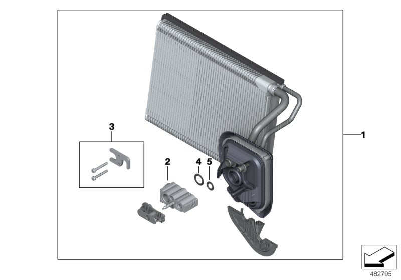 Genuine BMW 64119495819 G20 Evaporator With Expansion Valve R1234YF (Inc. 330e)