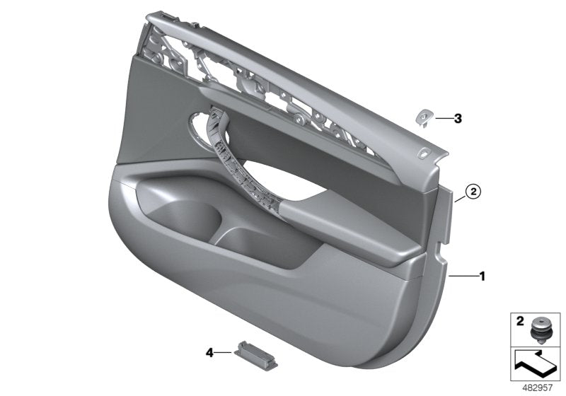 Genuine BMW 51418747125 Door Trim Panel, Front Left TARTUFO (Inc. X3)