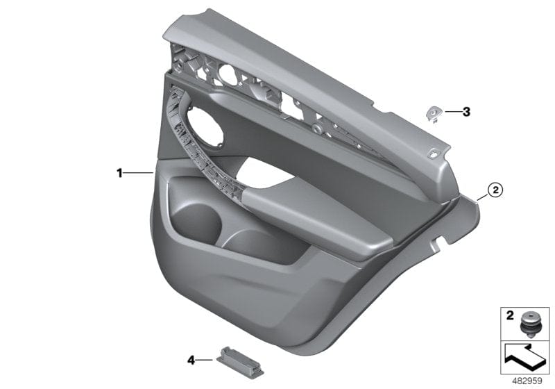 Genuine BMW 51427940086 G01 Door Trim Panel, Rear, Right SCHWARZ (Inc. X3)