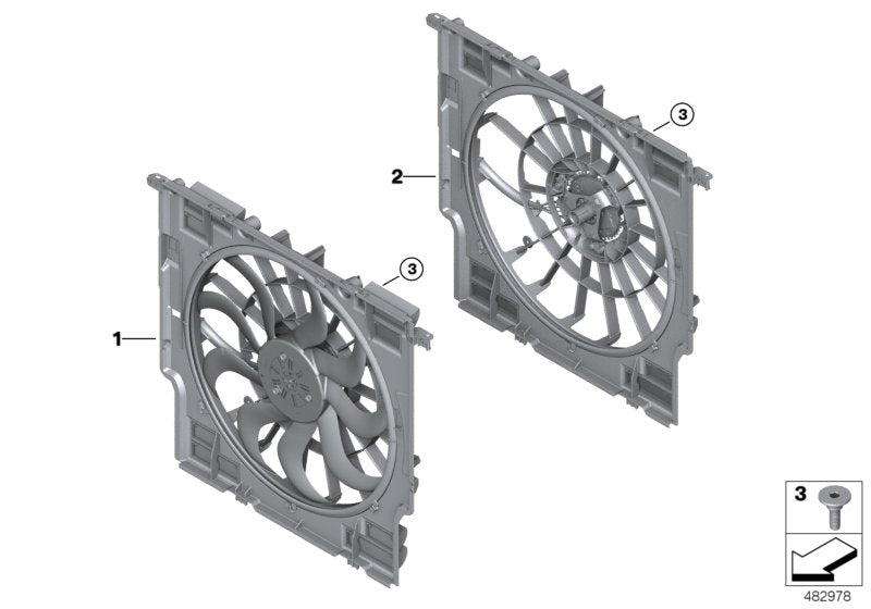 Genuine BMW 17427953225 G07 G05 RR31 Fan Cowl With Acoustic Ring 850W / 1000W (Inc. X5)