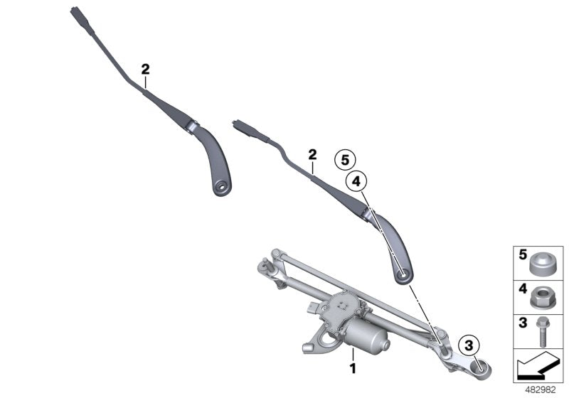 Genuine BMW 61617260488 Wiper System, Complete (Inc. 320i ed, 330dX & 330i)