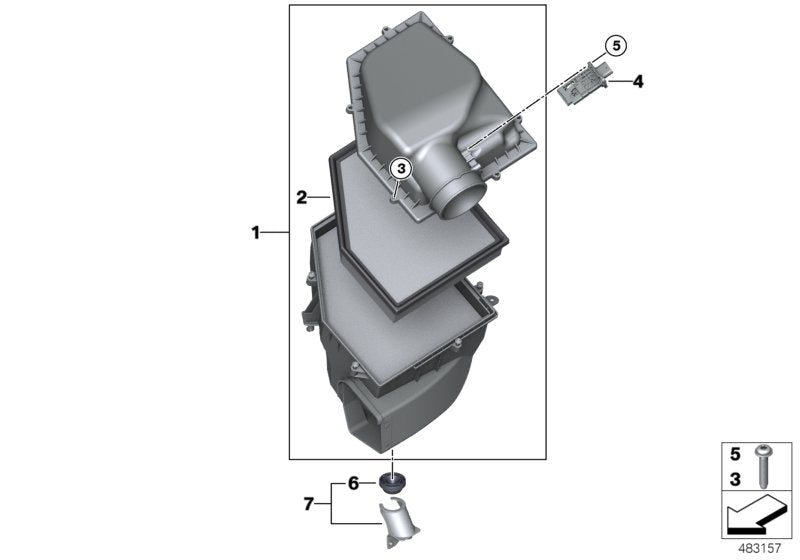 Genuine BMW 13718580430 G02 G05 G01 Bracket For Intake Noise Attenuator (Inc. X3)