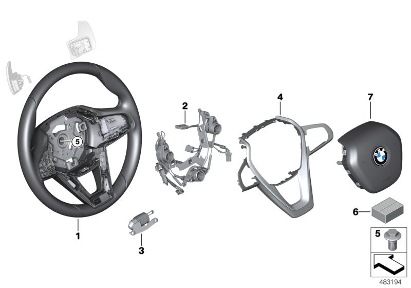 Genuine BMW 32306883780 G01 G02 Cover, Steering Wheel (Inc. X3)