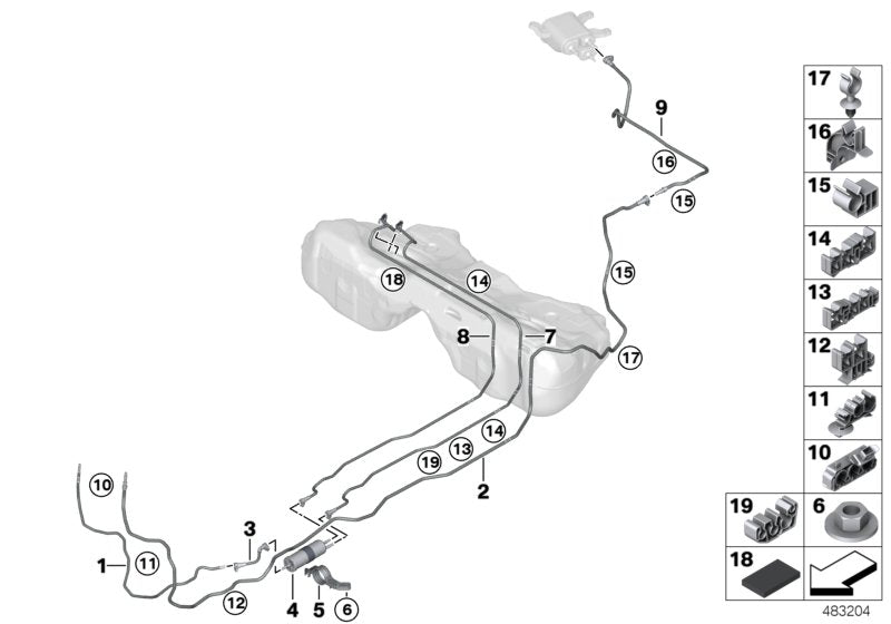 Genuine BMW 16127440396 F93 G16 G14 Scavenging Line Rear (Inc. 840iX, 840i & M8)