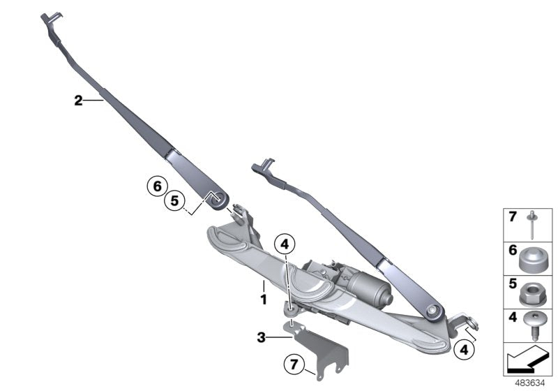 Genuine BMW 61617213272 F25 F26 Wiper Arm, Passenger's Side (Inc. X3)