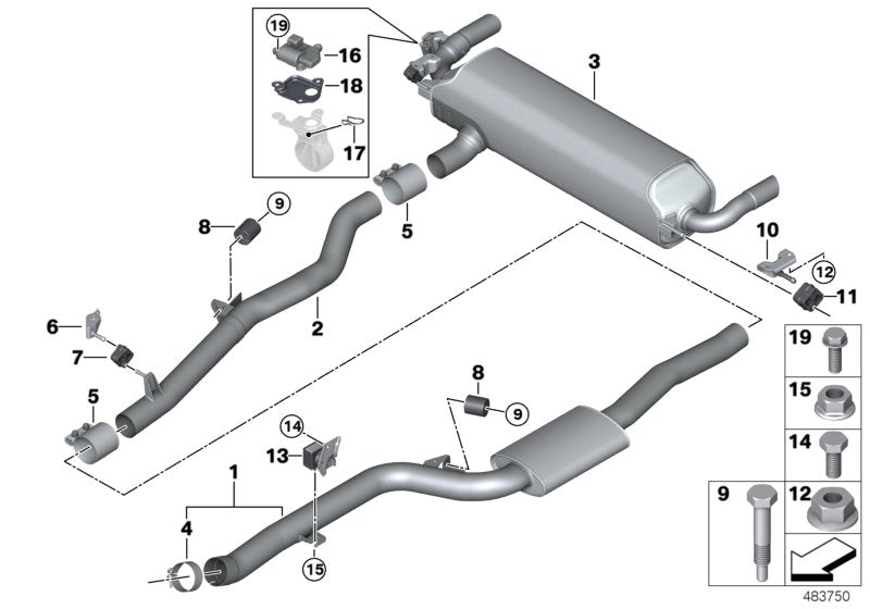 Genuine BMW 18308637981 G11 Intermediate Pipe (Inc. 740e, 740Le & 740eX)
