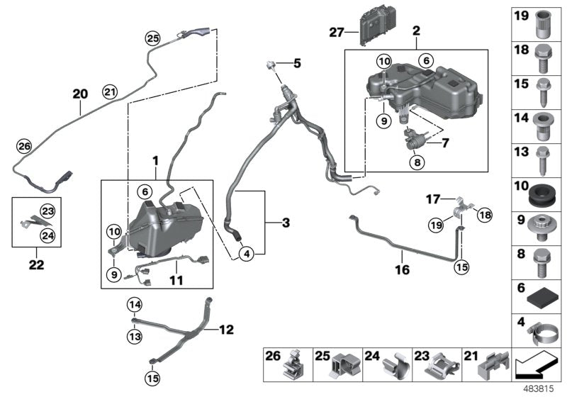 Genuine BMW 16197286305 F21 Holder (Inc. 120dX, 114d & 118d)