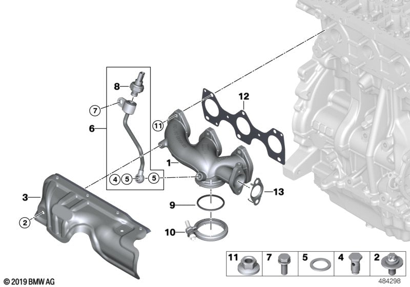 Genuine BMW 13628574953 Pipe, Backpressure, With Sensor