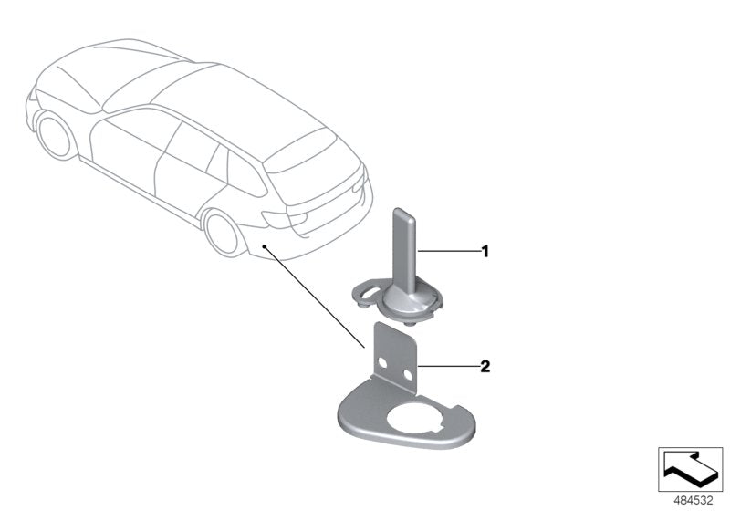 Genuine BMW 65209283639 E91 Bracket For Antenna BEHÖRDE (Inc. 330xd, 323i & 316i)