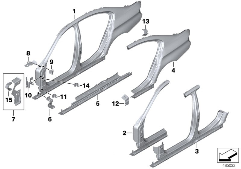 Genuine BMW 41357240504 Bracket, Side Panel, Column A Right (Inc. 535d, M550dX & 550iX)