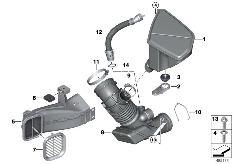 Genuine BMW 13718580439 G05 G06 G01 Resonator Holder (Inc. X3)