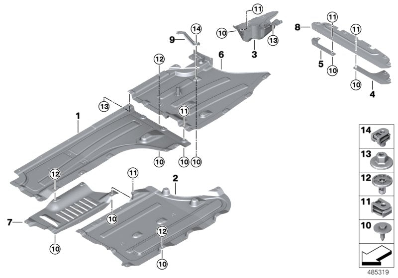 Genuine BMW 51758070480 Underbody Panelling, Center, Left (Inc. X3 M & X4 M)