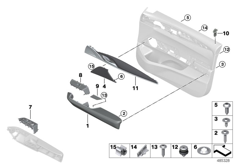 Genuine BMW 51417466281 G32 Armrest, Front Left MOKKA (Inc. 620d, 630dX & 640i)