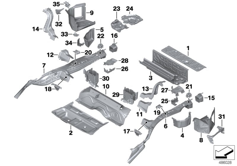 Genuine BMW 41007284298 F22 F21 Cross Member, Trunk Floor, Front Top (Inc. 220dX, 220i & 230iX)