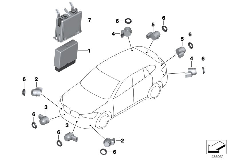 Genuine BMW 66206832305 F39 Ultrasonic Sensor, Misano Blue WC1D (Inc. X2)