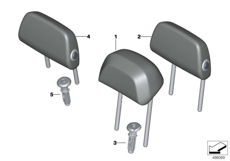 Genuine BMW 52207470132 G02 G01 Guide, Headrest SCHWARZ (Inc. X3 & X4 M)