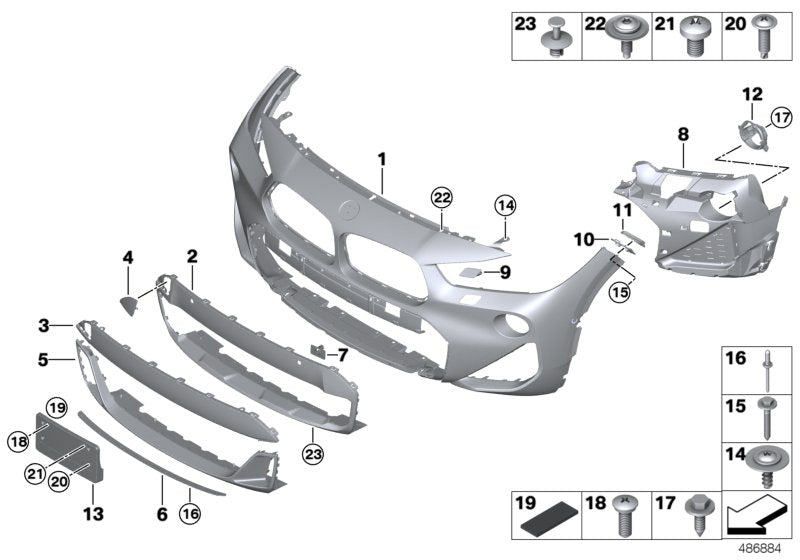 Genuine BMW 51118092582 F39 Cover, Primed, Center MSP PDC (Inc. X2)