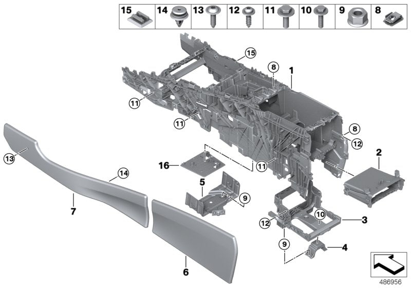 Genuine BMW 51169284631 F15 F16 Front Left Center Console Trim Panel OYSTER (Inc. X5 & X6 35i)