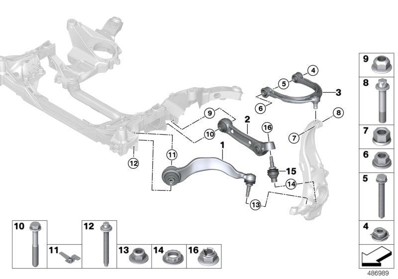 Genuine BMW 31106871543 Wishbone, Bottom, With Rubber Mount Left (Inc. M760iX & M760LiX)