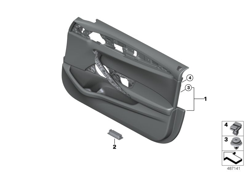Genuine BMW 51417476797 G30 G31 Door Trim Panel, Front Left NACHTBLAU (Inc. 540i, 530dX & 530i)