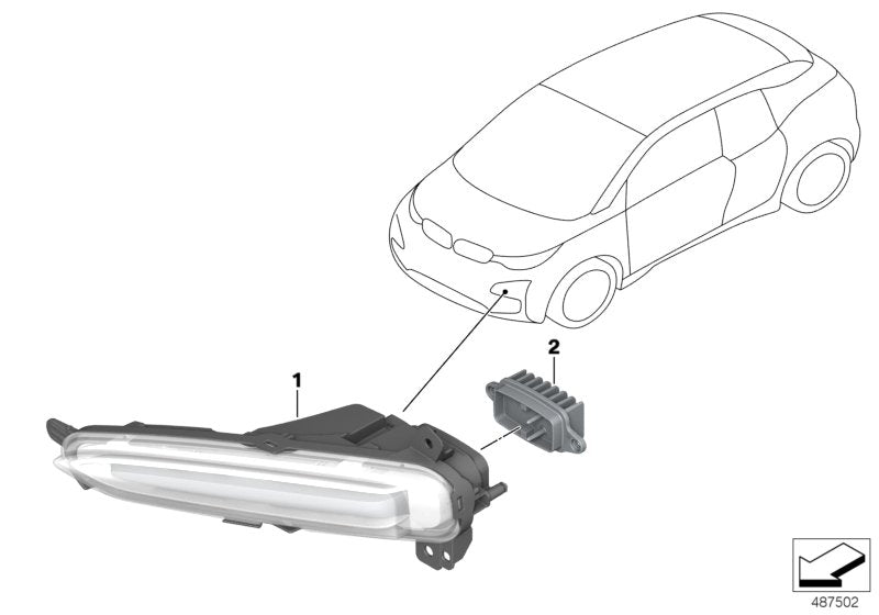 Genuine BMW 63118495583 Led Module For Turn Signal, Left (Inc. i3 94Ah Rex, i3s 94Ah Rex & i3 94Ah)
