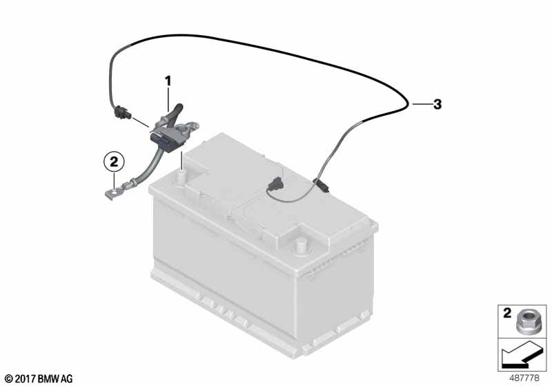 Genuine BMW 61219117877 Battery Cable, Negative, IBS