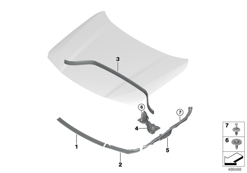 Genuine BMW 51767462094 F39 Front Engine Hood Sealing (Inc. X2)