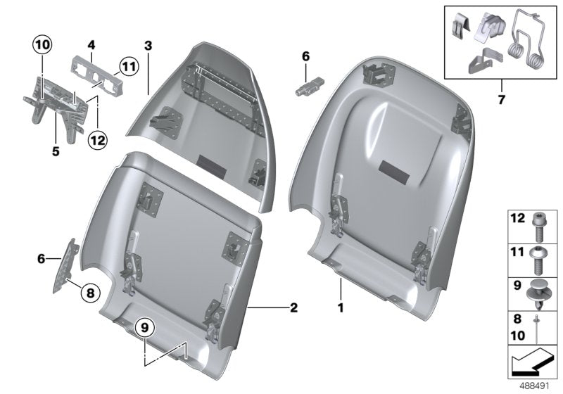 Genuine BMW 52108072196 G07 G06 F90 Rear Section, Comfort Seat, Upper RSE (Inc. X7 M50iX, X5 45eX & X6 M50dX)